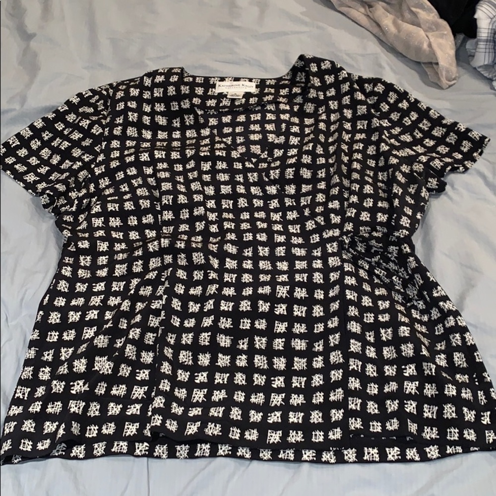 Katherine Kelly Collection Silk wrap blouse sz 16